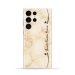 Cream Marble Custom Name Mobile Skin