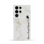 White Marble Butterfly Custom Name Mobile Skin