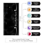 Black Marble Custom Name Mobile Skin