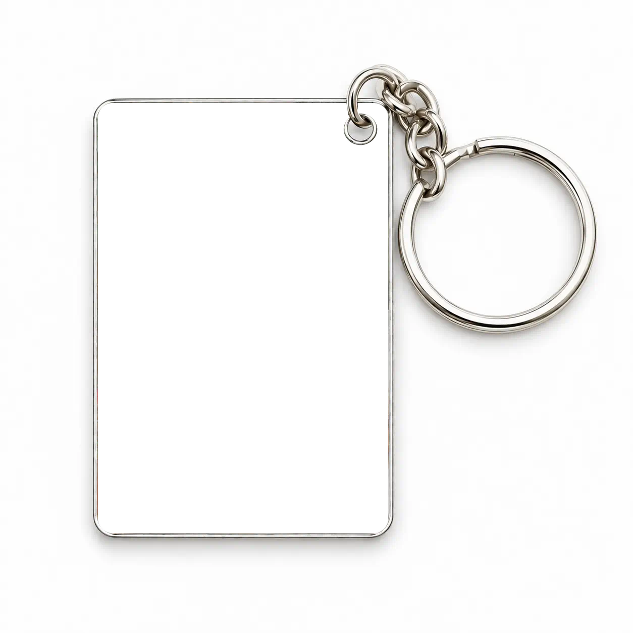 Custom Photo Keychain Mockup Custom photo keychain with silver frame and keyring