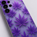 Purple Leaf Pattern Mobile Skin artwork close-up