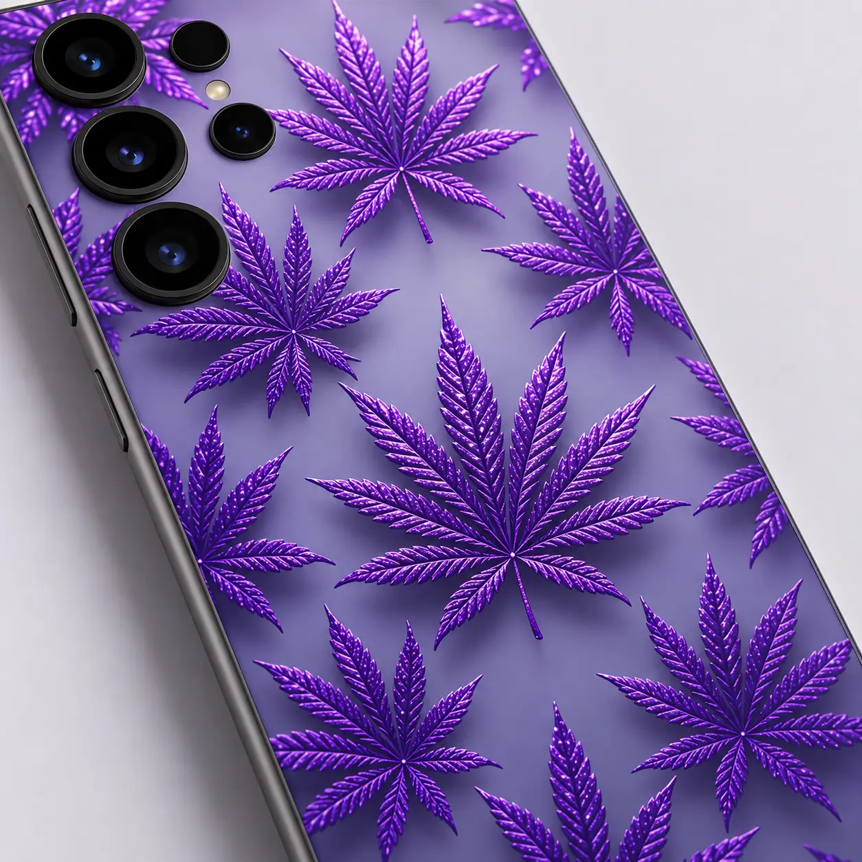 Purple Leaf Pattern Mobile Skin – artwork close-up Purple Leaf Pattern Mobile Skin artwork close-up