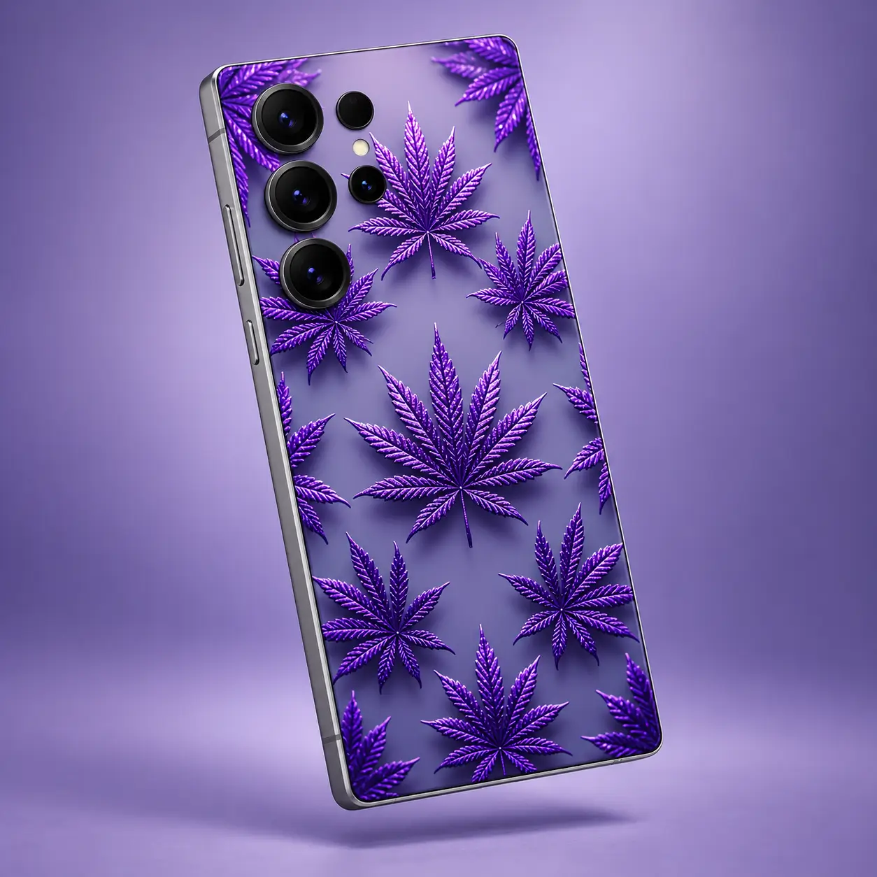 Purple Leaf Pattern Mobile Skin – alternate product view Purple Leaf Pattern Mobile Skin alternate product view